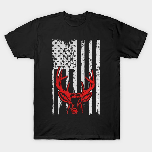 HUNTING HUNTER OUTDOORS USA FLAG PRIDE T-Shirt by geromeantuin22